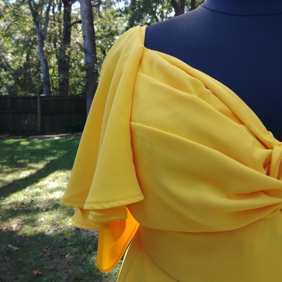 Flutter Sleeve One Shoulder Jumpsuit - Picture 3 of 11